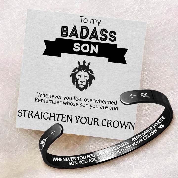 To My Son, Whenever you feel overwhelmed, Cuff Bangle Bracelet Gifts For Him-Jessemade AU