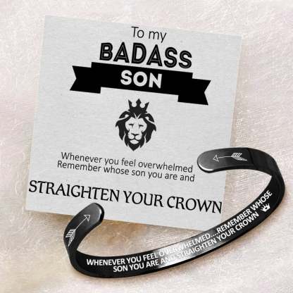 To My Son, Whenever you feel overwhelmed, Cuff Bangle Bracelet Gifts For Him-Jessemade AU