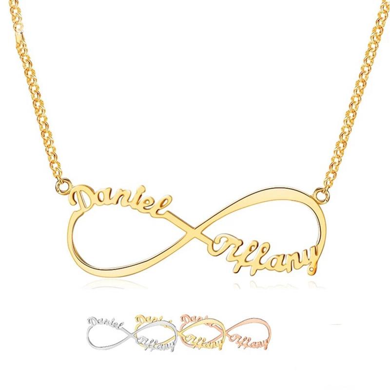 Personalised Infinity Necklace Custom 2 Names Necklace Gift For Women-Jessemade AU