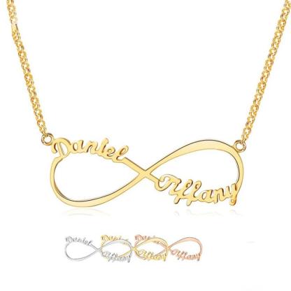 Personalised Infinity Necklace Custom 2 Names Necklace Gift For Women-Jessemade AU