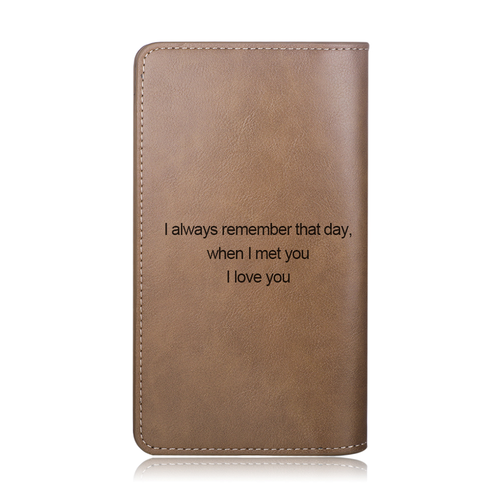 Personalised Leather Wallet Engraved Photo Long Purse Gifts For Men-Jessemade AU