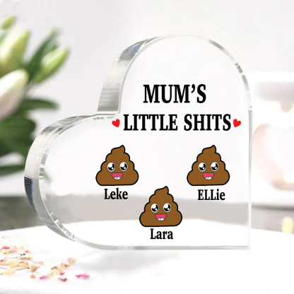 3 Names - Personalised Acrylic Heart Keepsake Custom Name Ornaments Mother's Day Funny Gifts for Mum-Jessemade AU