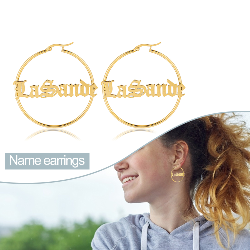 Personalised Circle Name Earring Gift for Her-Jessemade AU