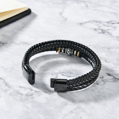 To My Man Leather Braided Bracelet - I Love You Forever And Always-Jessemade AU