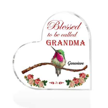 Acrylic Heart Keepsake Custom 2 Names Birds Decor Personalised Gifts for Grandma Mum-Jessemade AU