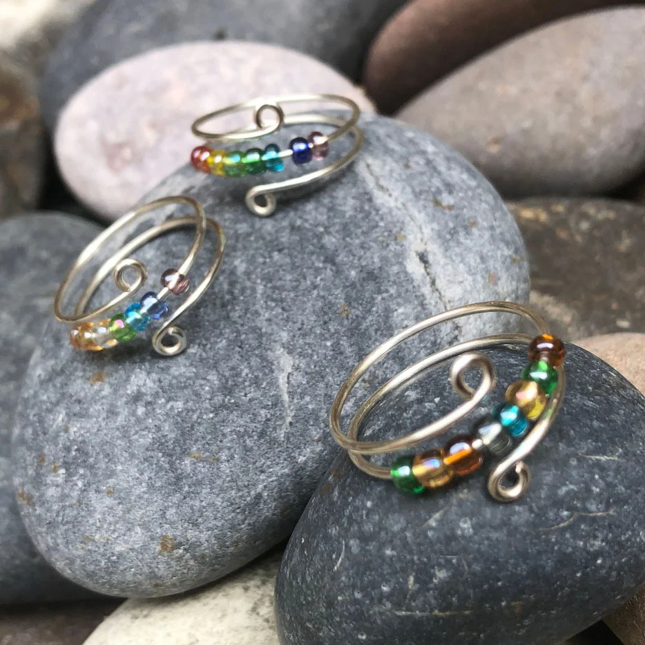 To My Daughter - Drive Away Your Anxiety Layer Coloured Beads Fidget Ring Gifts For Daughter-Jessemade AU