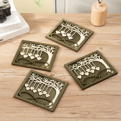 Custom Family Tree Sign with 4 Names Wooden Keepsake Gifts-Jessemade AU