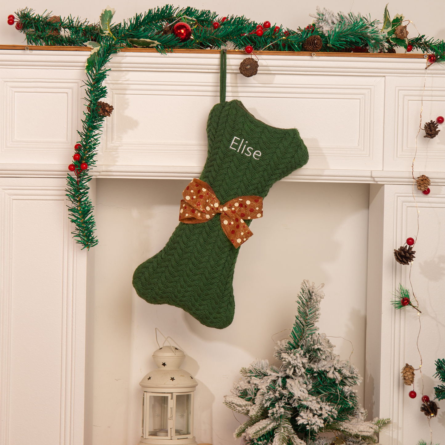 Personalised Christmas Stockings Ornaments Dog Bone Christmas Stockings Custom 1 Name Gifts for Family Friends-Jessemade AU