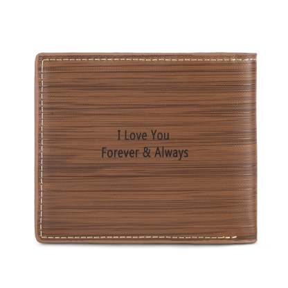Personalised Leather Wallet Engraved Photo Folding Wallet Short Purse Love Gifts For Him-Jessemade AU