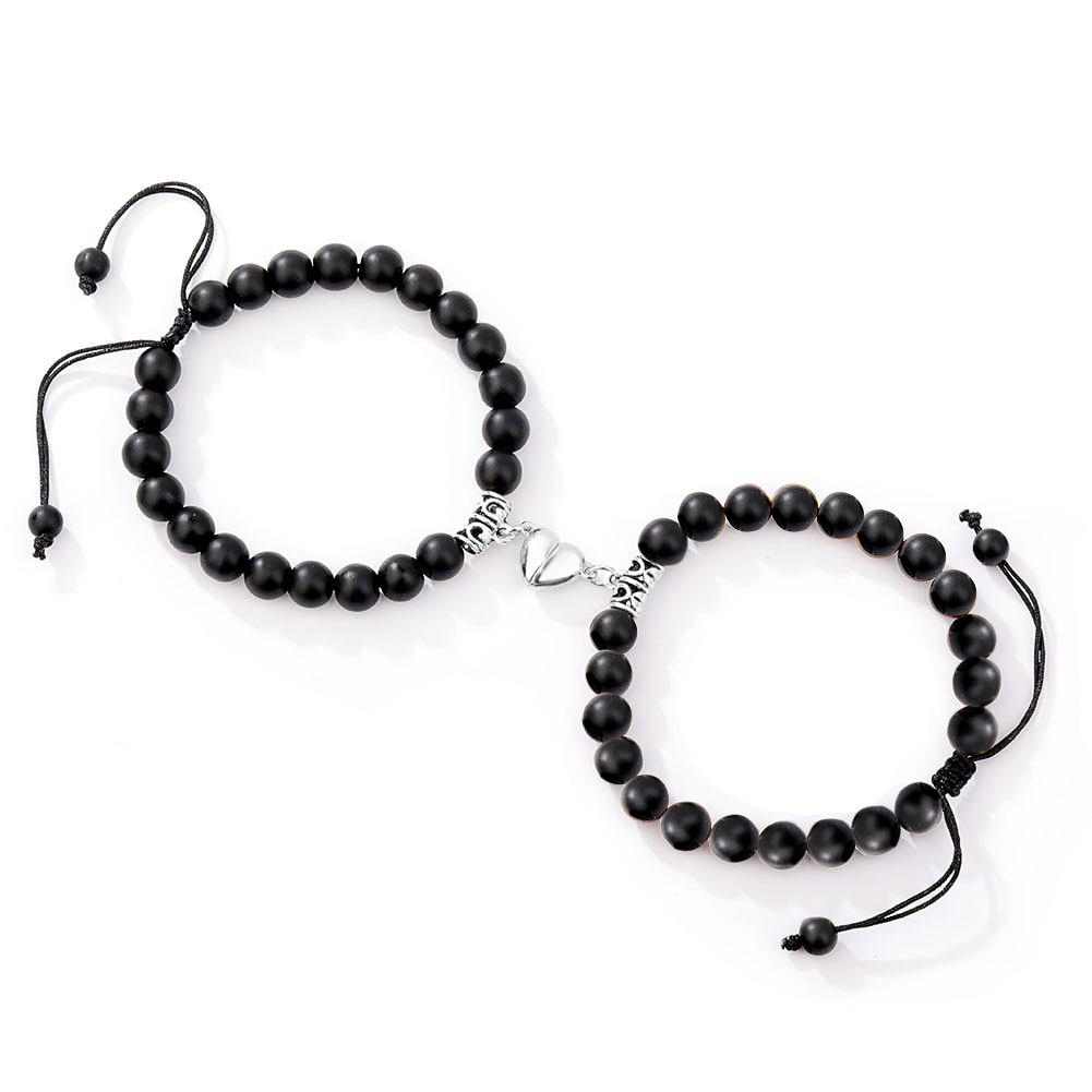 Personalised Matching Braided Couple Bracelets Custom Names Magnetic Bracelets  Gift-Jessemade AU