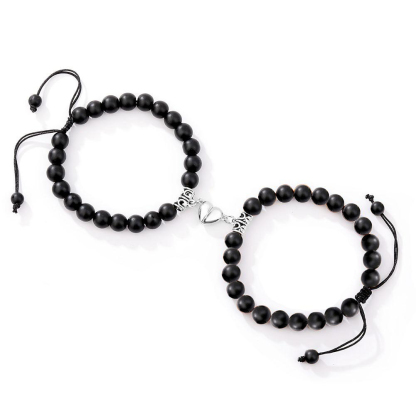 Personalised Matching Braided Couple Bracelets Custom Names Magnetic Bracelets  Gift-Jessemade AU