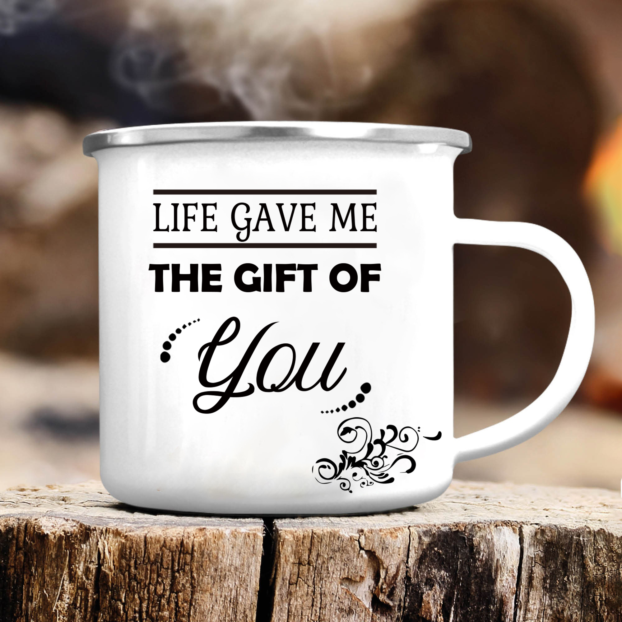To My Bonus Daughter Mug Enamel Cup Gifts for Daughter - Life Gave Me The Gift Of You-Jessemade AU