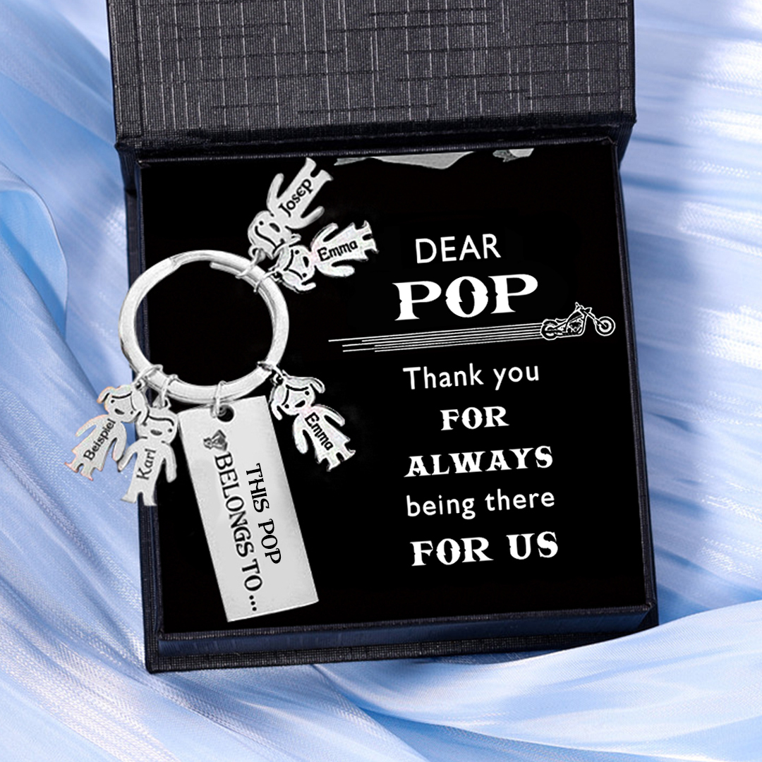 5 Names-Personalised 5 Children's Name Keychain-To My Dad-Gift Box Gift Card Set-Jessemade AU