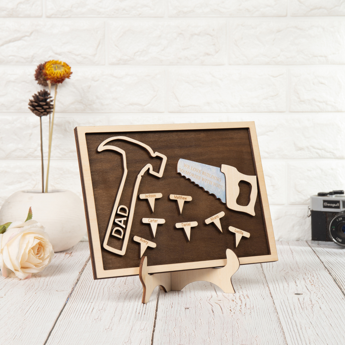 Dad Tool Set Wood Signs Custom 7 Names Father’s Day Handyman Construction Dad Sign-Jessemade AU