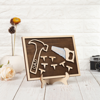 Dad Tool Set Wood Signs Custom 7 Names Father’s Day Handyman Construction Dad Sign-Jessemade AU