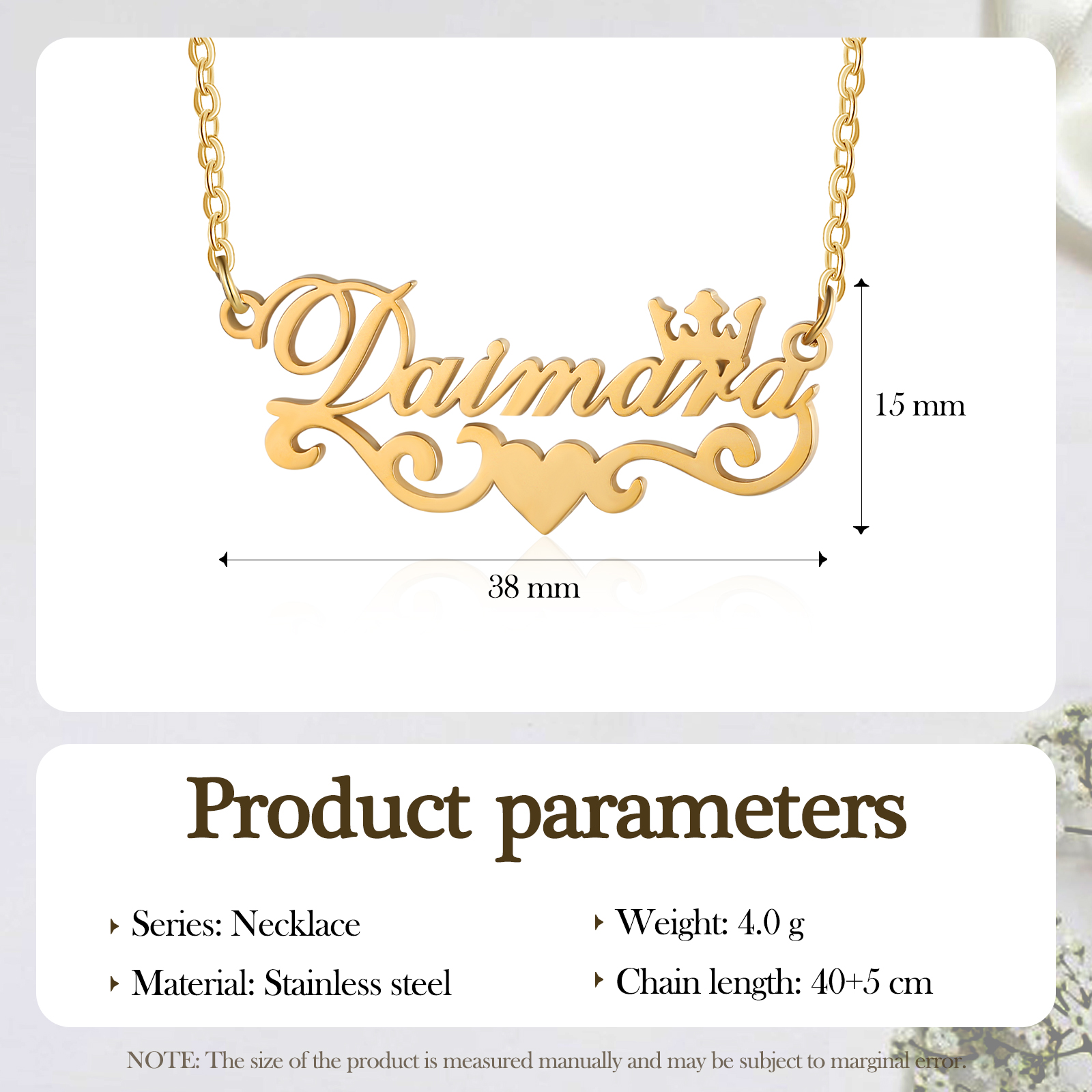 Crown Name Necklace Heart Personalised Name Necklaces Christmas Gift-Jessemade AU