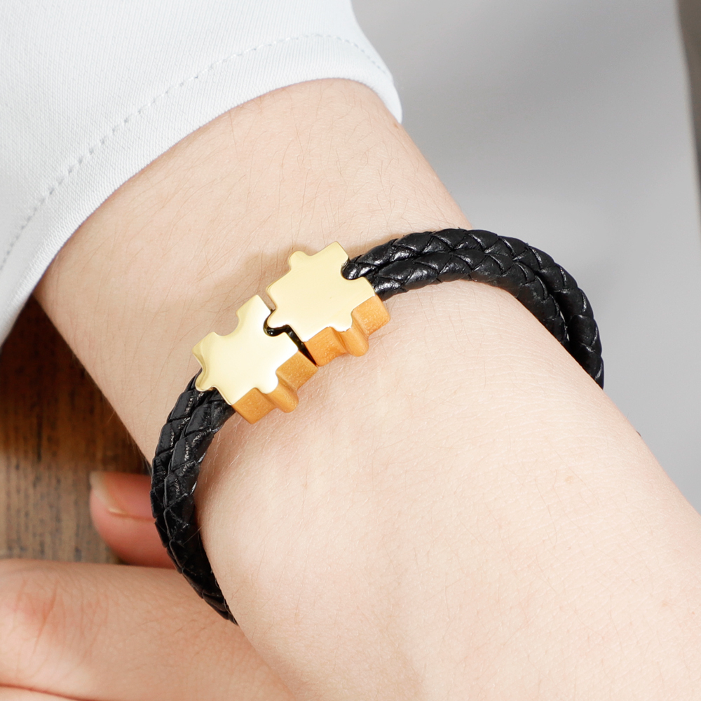 Personalised Braided Rope Men's Bracelet With 2 Names Gift For Father-Jessemade AU