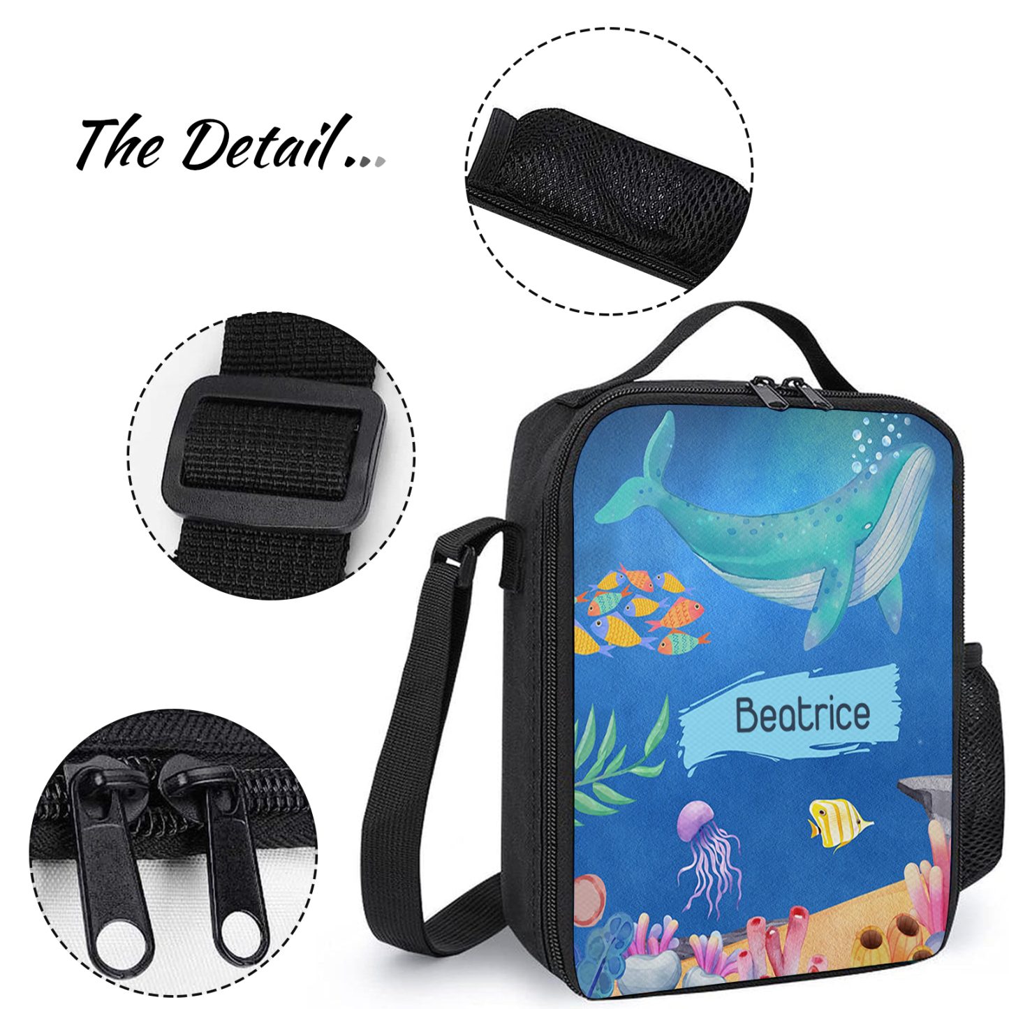 Custom Name Lunch Bag Personalised Underwater World Lunch Box Gifts for Kids-Jessemade AU
