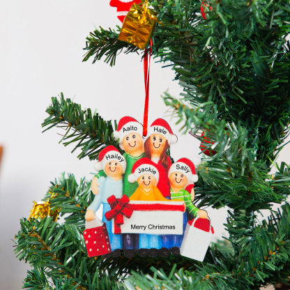 Personalised Family Of 4 Decorating Christmas Tree Ornament-Jessemade AU