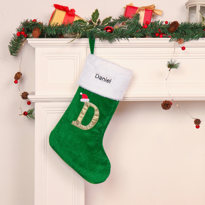 Christmas Letter Stockings Ornaments Custom 1 Name Fireplace Sock Decor Personalised Gifts for Family Friends-Jessemade AU