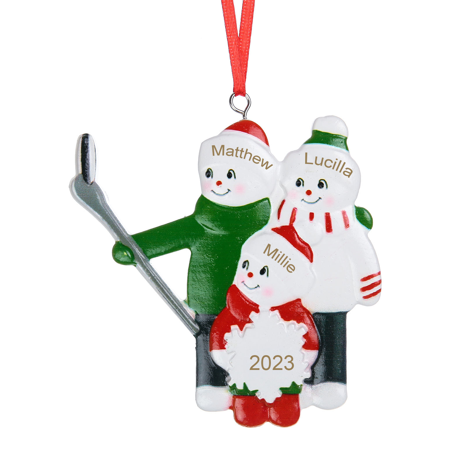 3 Names - Personalised Resin Christmas Ornaments Customised Name & Year Xmas Decor Gifts for Family Friends-Jessemade AU