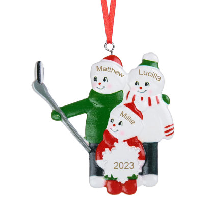 3 Names - Personalised Resin Christmas Ornaments Customised Name & Year Xmas Decor Gifts for Family Friends-Jessemade AU