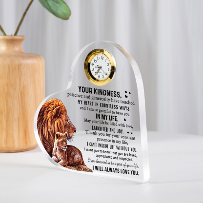 Acrylic Heart Clock Keepsake Heart Sign - I am honored to be a part of your life-Jessemade AU