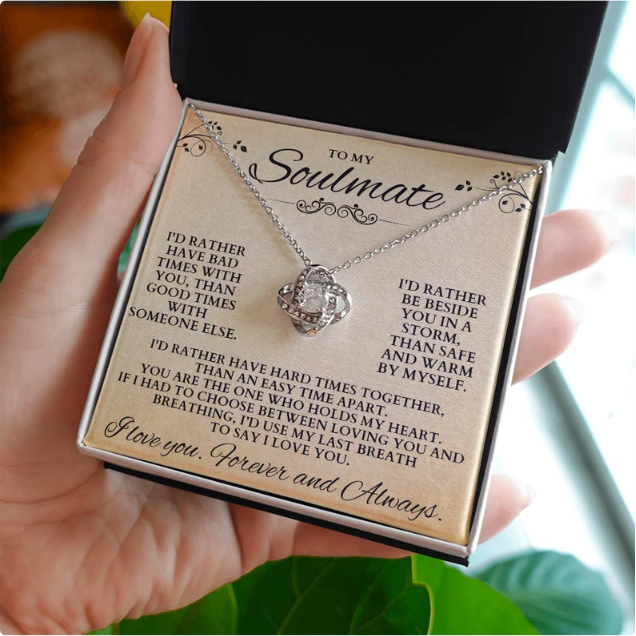 For Soulmate- S925 Love Knot Necklace "I love you. Forever and Always"
