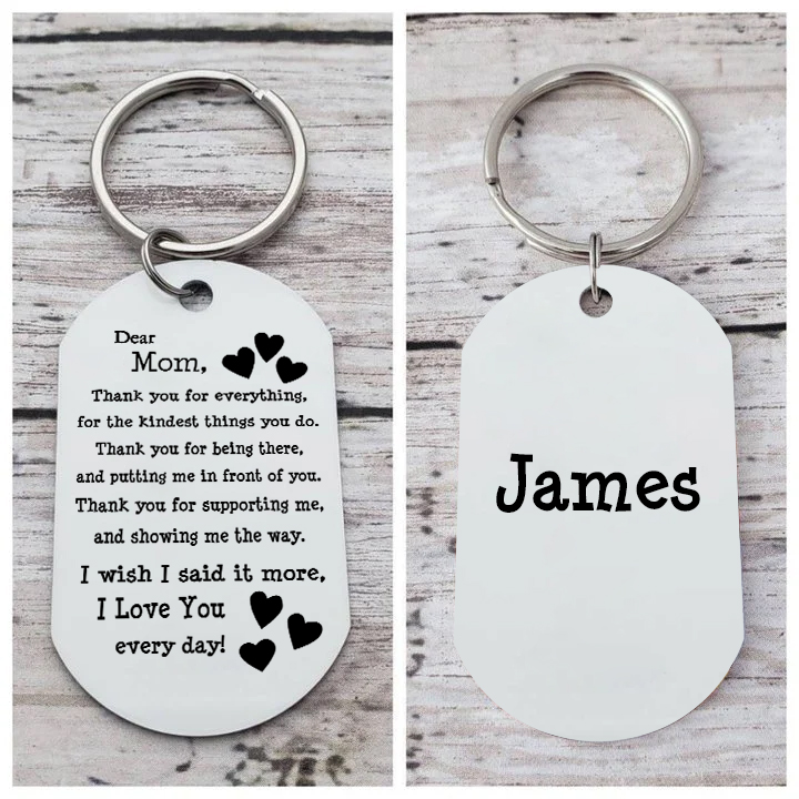 Personalised Text Keychain Gift for Mum/Mom - Thank You For Everything, For The Kindest Things You Do-Jessemade AU