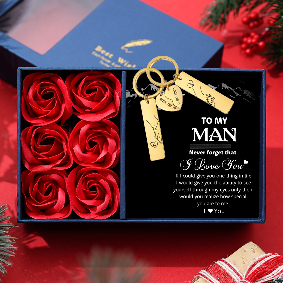 Personalised Hand in Hand Couple Keychain Set Engrave Name Matching Couple Gifts-Jessemade AU