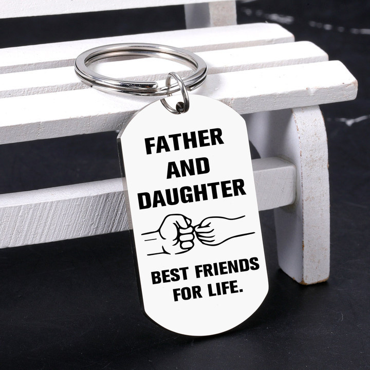 Father and Daughter Keychain Best Friends In Life Father Keyring Dad Gift From Daughter/Son-Jessemade AU