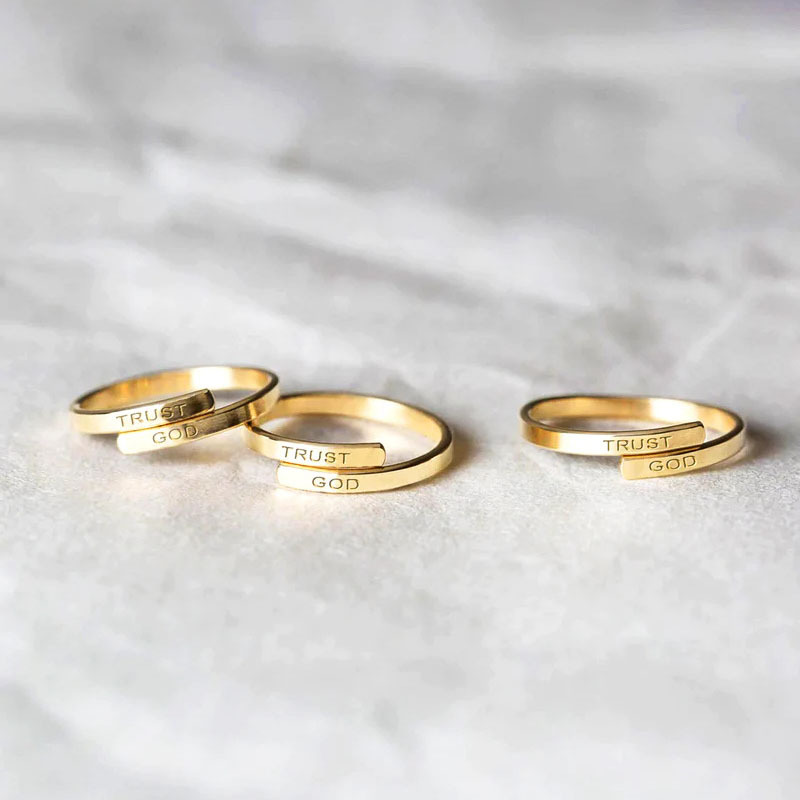 Trust God Ring Simple Style for Loved Ones-Jessemade AU