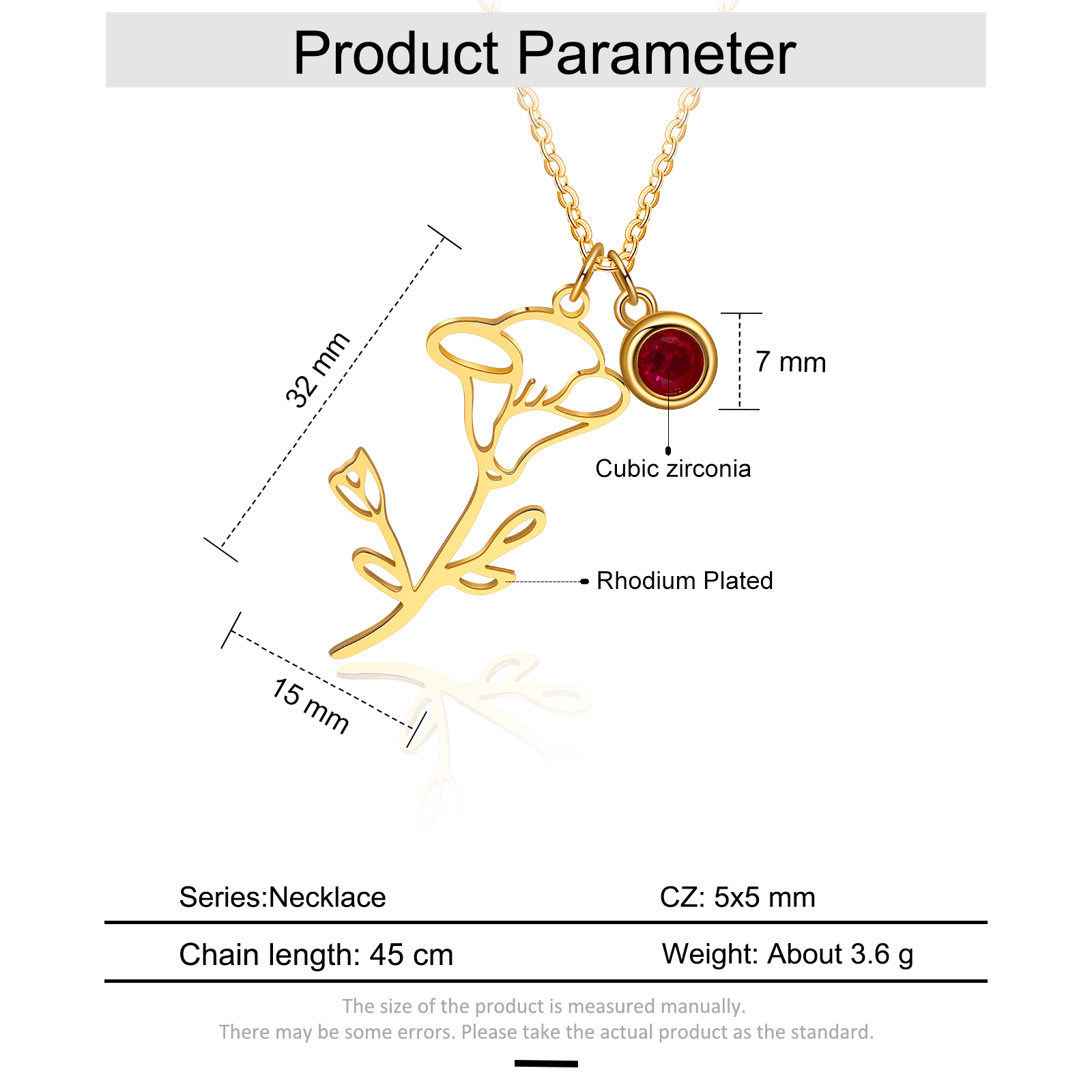 Personalised Flowers Necklace With 1 Birthstones Best Gift For Women-Jessemade AU