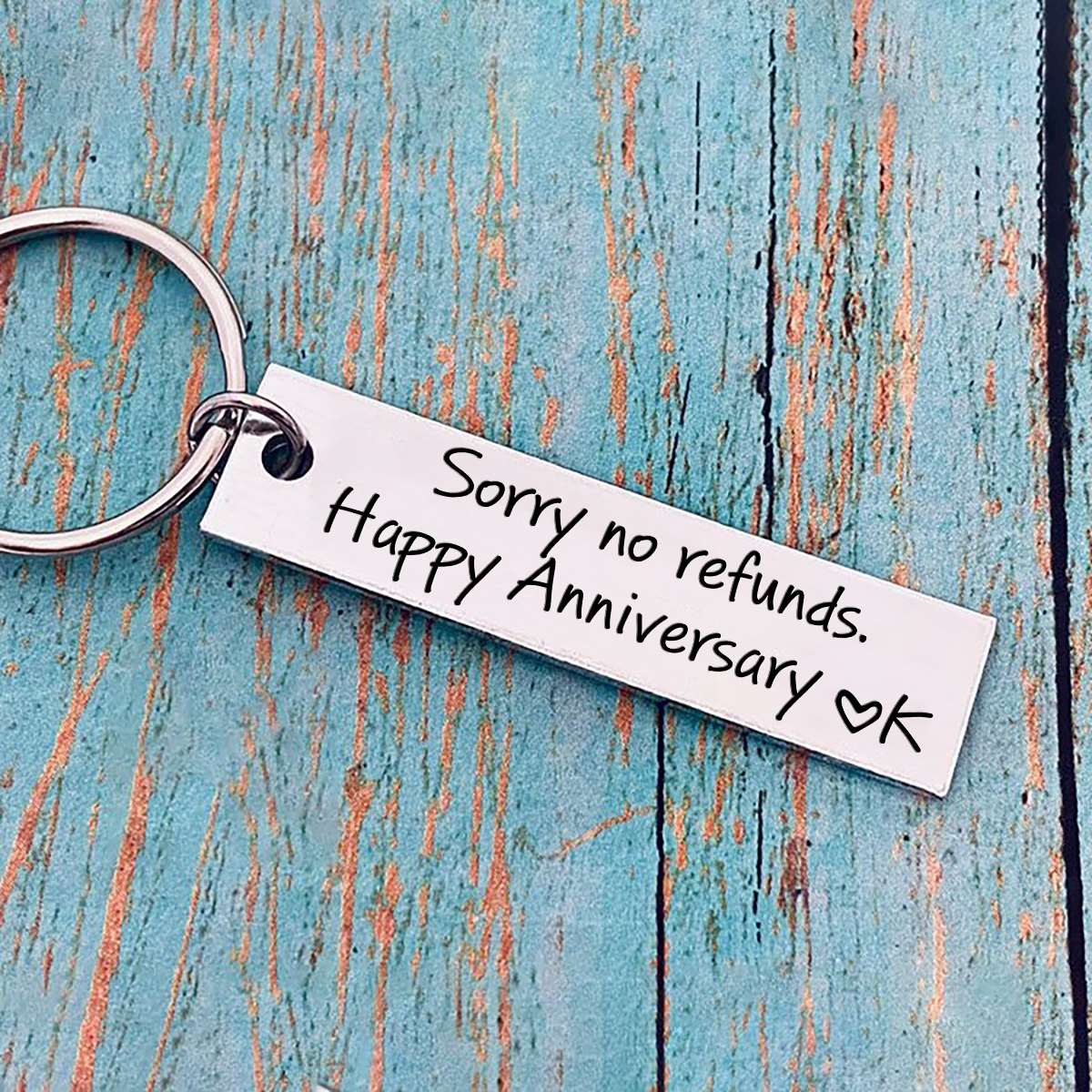 Personalised Letter Keychain "Sorry, No Refunds" Funny Keychain Anniversary Gifts for Couples-Jessemade AU