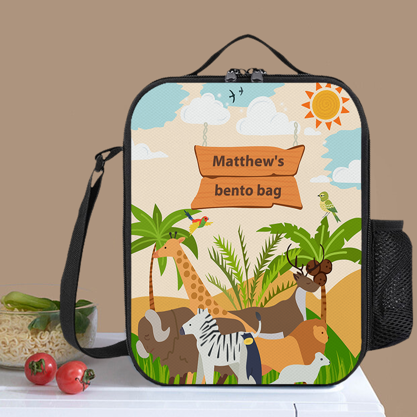 Custom Name Lunch Bag Personalised Forest Park Lunch Box Gifts for Kids-Jessemade AU