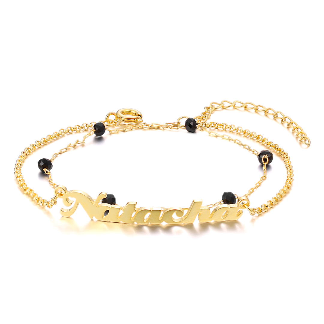 Double Stranded-Personalised Name Anklet For Her-Jessemade AU