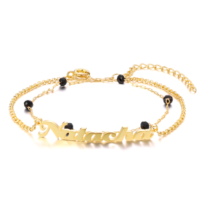 Double Stranded-Personalised Name Anklet For Her-Jessemade AU