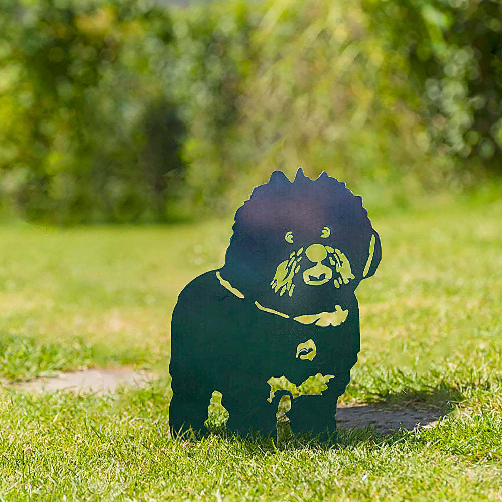 Bichon Frise Metal Dog Silhouette Garden Yard Decoration-Jessemade AU