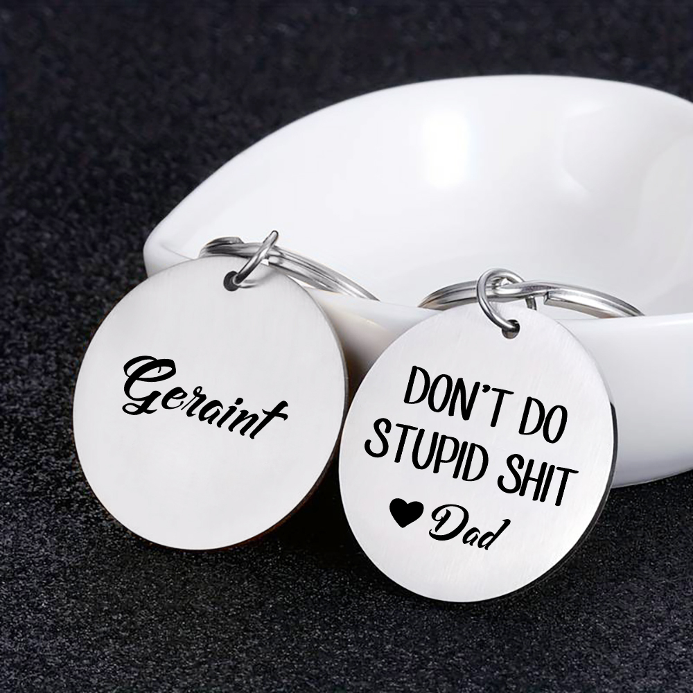 Don't Do Stupid Funny Keychain Custom Text Keyring Personalised Gift For Kids-Jessemade AU
