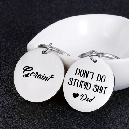 Don't Do Stupid Funny Keychain Custom Text Keyring Personalised Gift For Kids-Jessemade AU