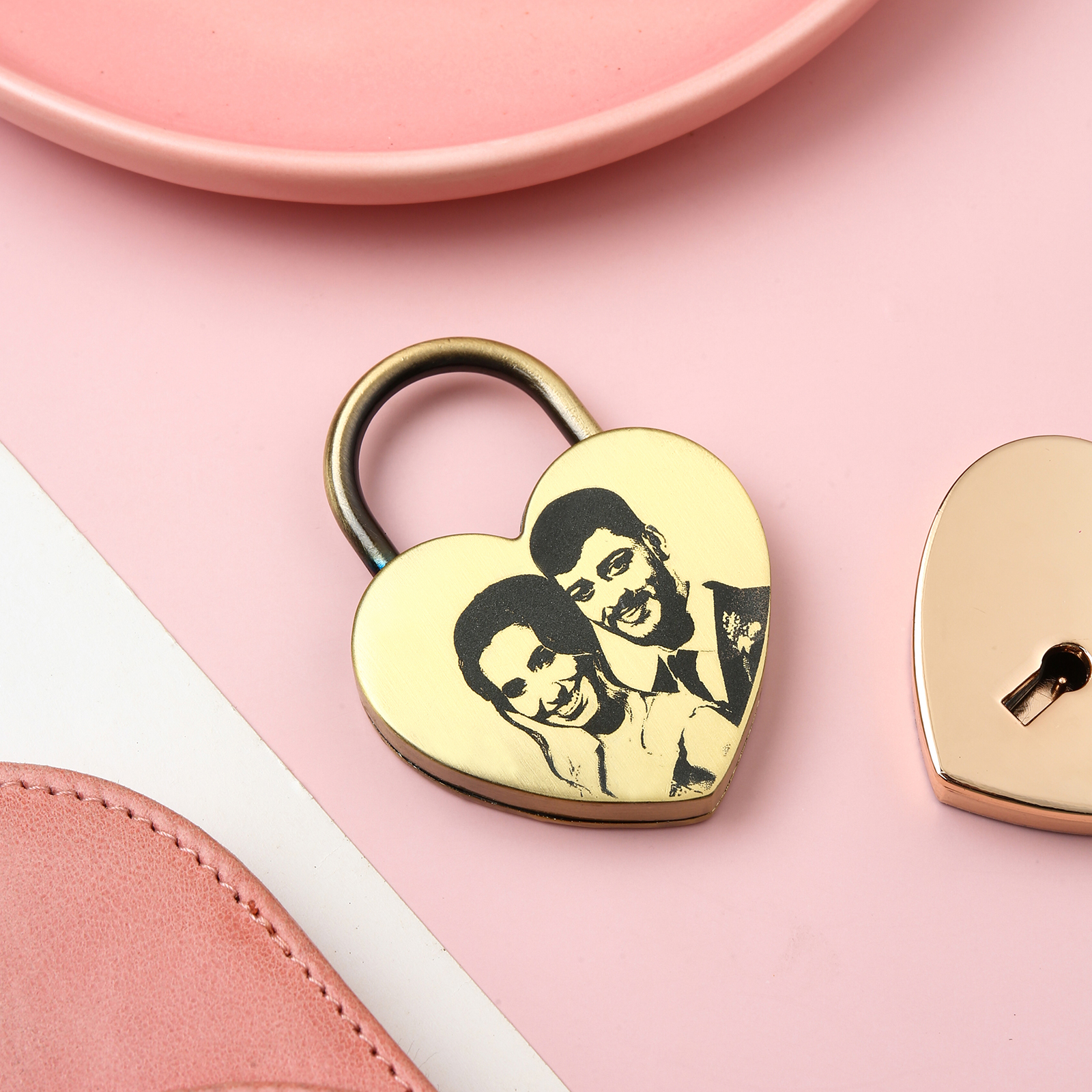 Personalised Heart Love Lock Custom Photo Padlocks Gifts For Couple-Jessemade AU