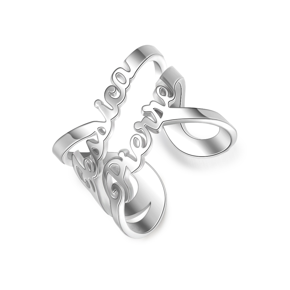Personalised Ring Custom 2 Names Ring Best Gift For Women-Jessemade AU