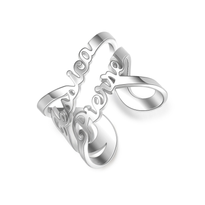 Personalised Ring Custom 2 Names Ring Best Gift For Women-Jessemade AU