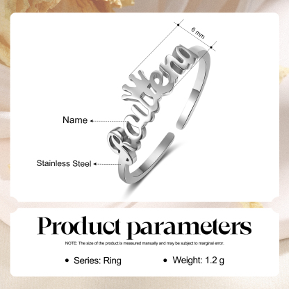 Crown Name Ring Personlized One Name Adjustable Rings-Jessemade AU