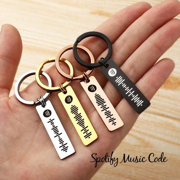 Personalised Music Spotify Code Keychain Gifts For Him-Jessemade AU