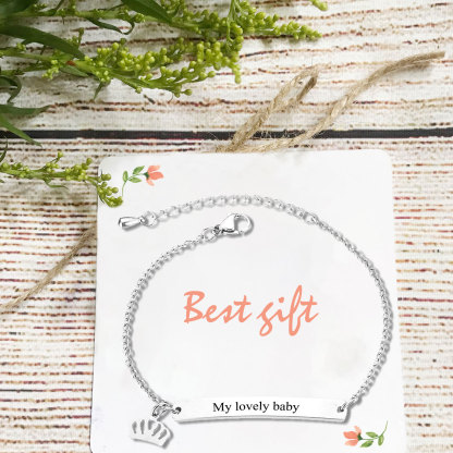 Custom 1 Name Bracelet Personalised Crown Bracelet Love Gifts For Her-Jessemade AU