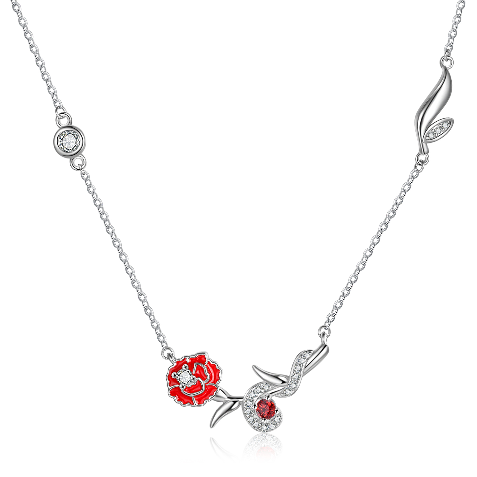 Personalised January Birthflower Necklace With Birthstone Best Gift For Her-Jessemade AU