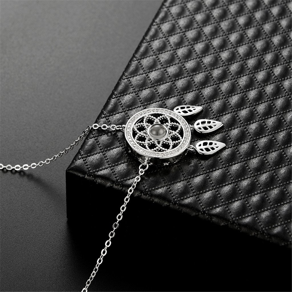 Personalised 100 Languages Projection Necklace Engraved  " I LOVE YOU" Dream Catcher Necklace Gifts For Her-Jessemade AU