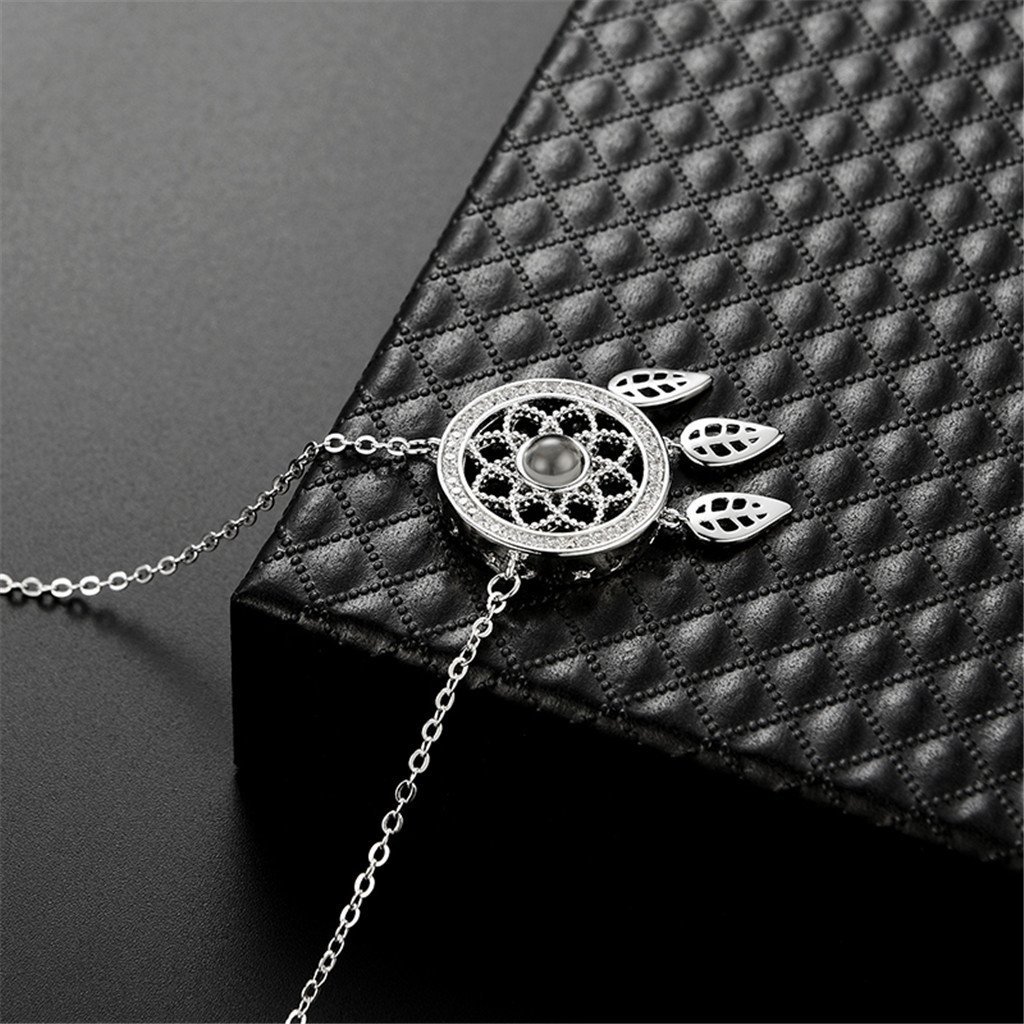 Personalised 100 Languages Projection Necklace Engraved  " I LOVE YOU" Dream Catcher Necklace Gifts For Her-Jessemade AU