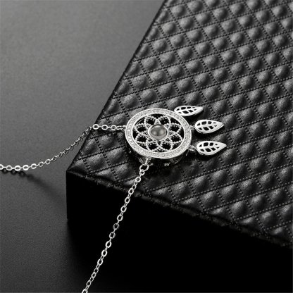 Personalised 100 Languages Projection Necklace Engraved  " I LOVE YOU" Dream Catcher Necklace Gifts For Her-Jessemade AU